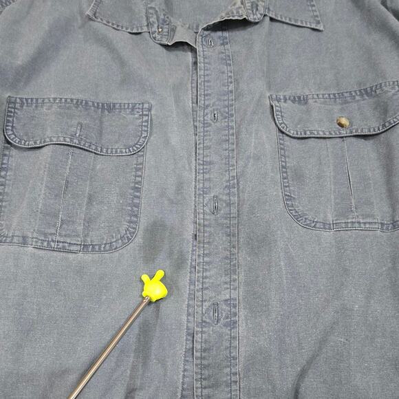 RedHead Men’s XL Gray Blue Long Sleeve Cotton Button‎ Up Shirt - Picture 4 of 4